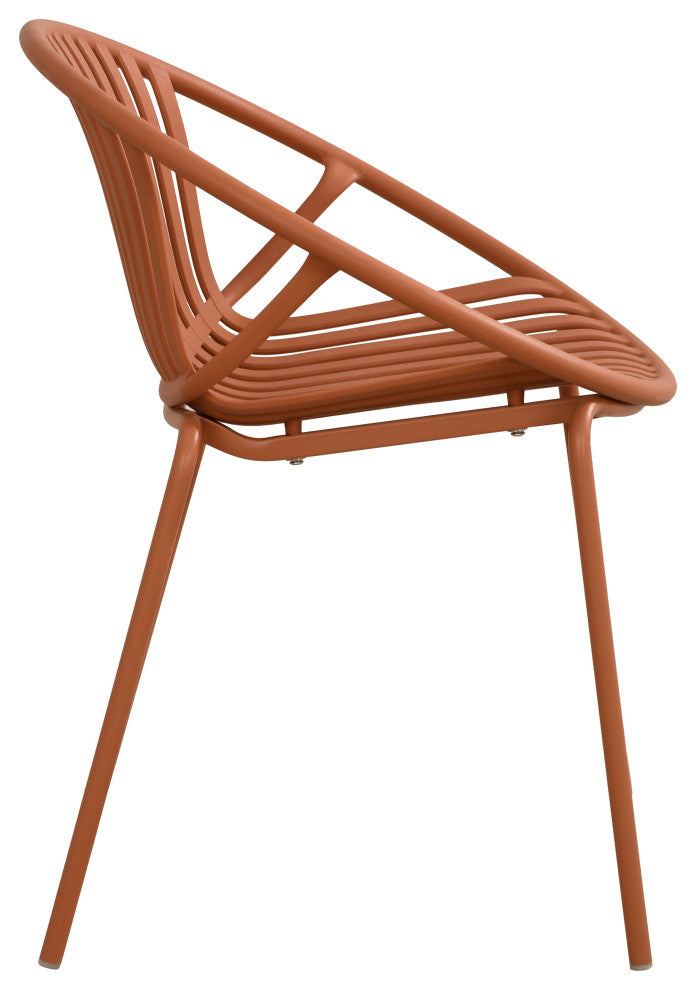 GDF Studio 7-Piece Modern Outdoor Dining Set, Orange/Black