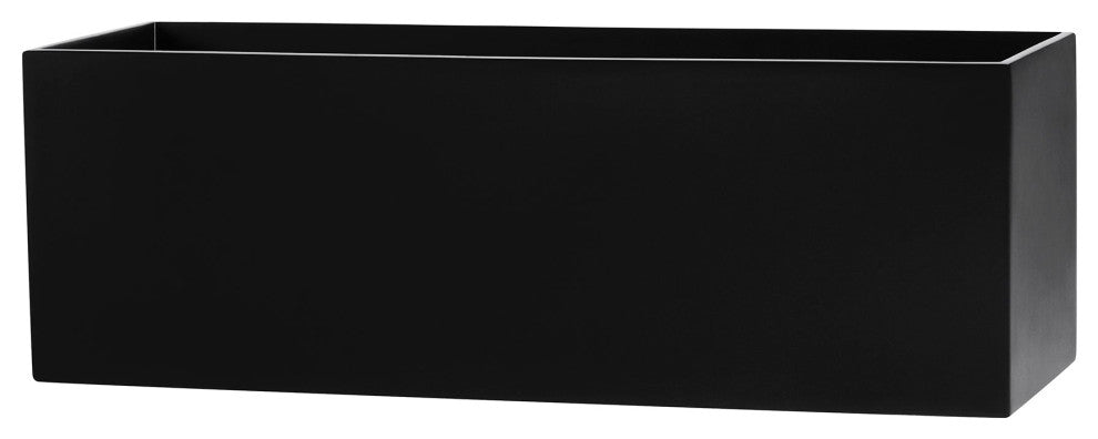 Belmont Rectangle Planter Box, Black, 36"x12"x12"