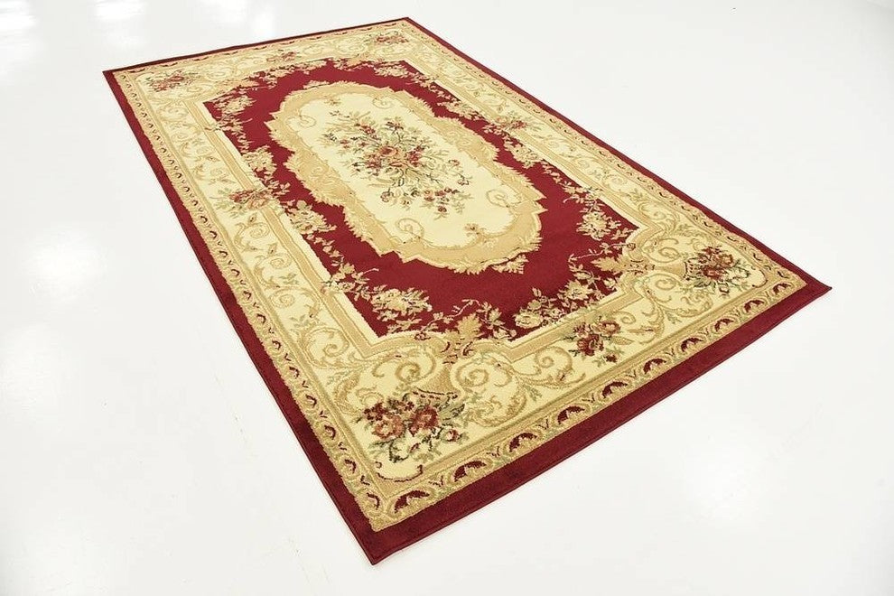 Unique Loom Red Henry Versailles 5' 0 x 8' 0 Area Rug