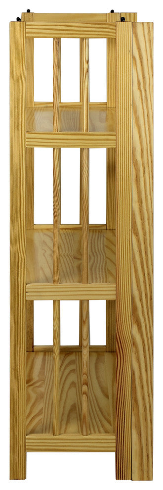 3 Shelf Folding Bookcase, Natural, Large, 3 Shelf