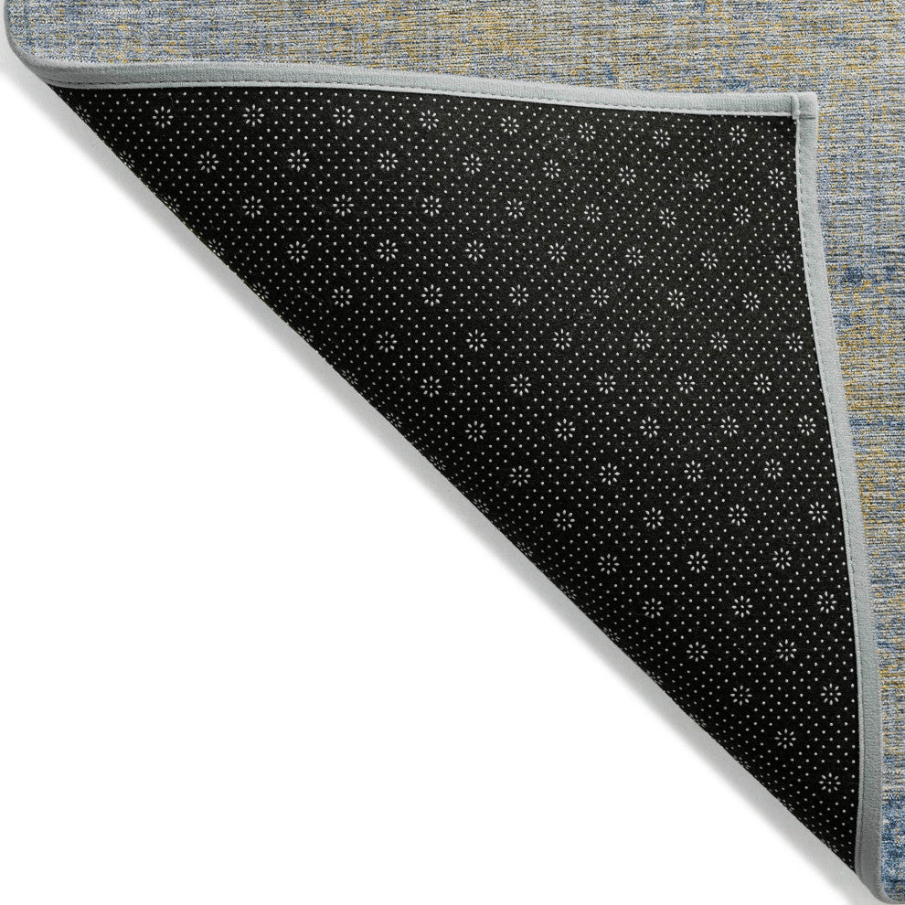 Machine Washable Indoor/Outdoor Chantille ACN1901 Navy 3' x 5' Rug