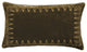 Stella Faux Silk Velvet Embroidered Lumbar Pillow, 14"x24", Green Ochre
