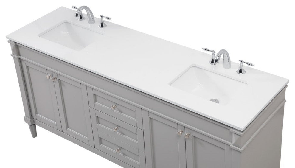 Home Living 21" Transitional Grey-Light Bathroom Vanity