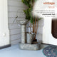 34" Tall Outdoor 3-Tier Rustic Metal Water Pump Fountain