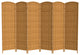 6' Tall Diamond Weave Fiber Room Divider, Light Beige, 6 Panel