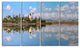 "Hala Sulttan Tekke in Cyprus Panorama" Seashore Wall Art, 4 Panels, 48"x28"