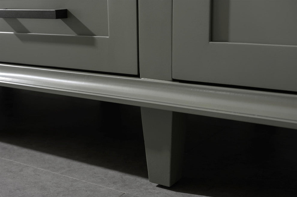 60" Double Sink Vanity Cabinet, Pewter Green