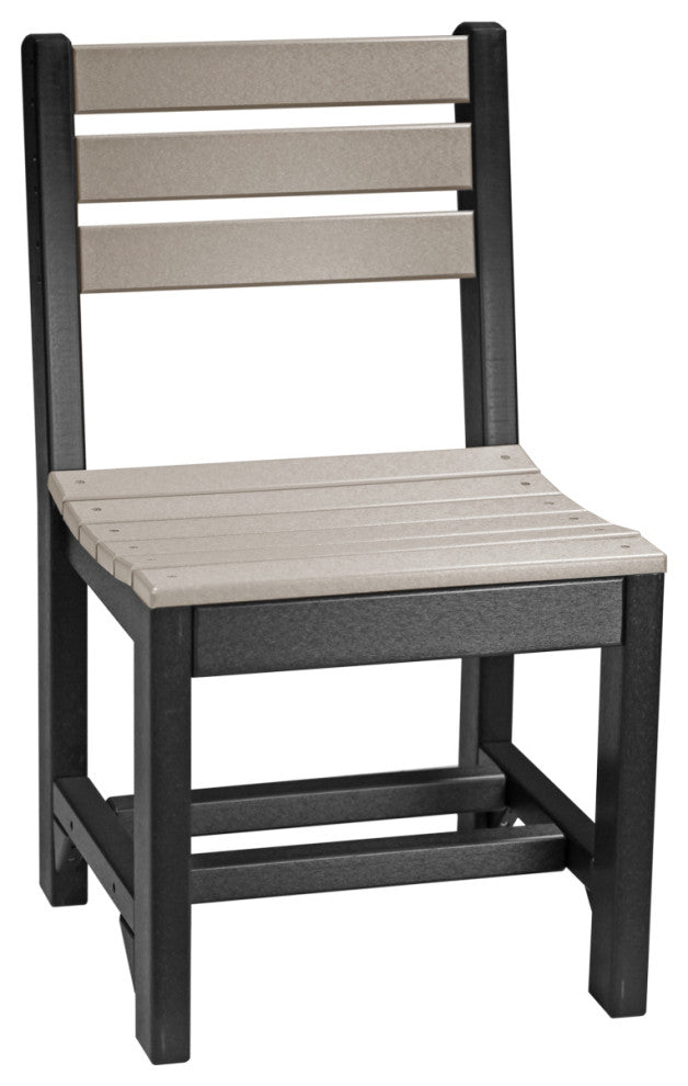 Set of 4 Poly Island Dining Chairs, Weatherwood & Black, Dining Height
