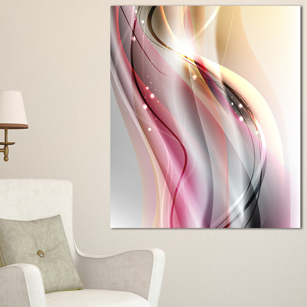 "Pink Brown Abstract Lines" Abstract Digital Art Canvas Print
