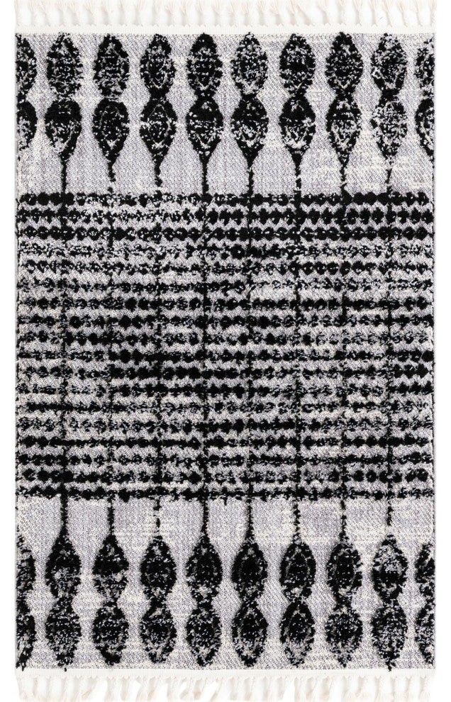 Unique Loom Cherokee Asheville Area Rug, Black, 4' 0 X 6' 0 Rectangular