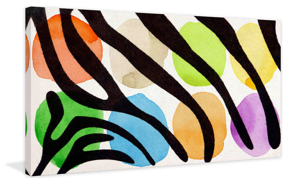 "Rainbow Zebra I v2" Painting Print on Canvas by Irena Orlov