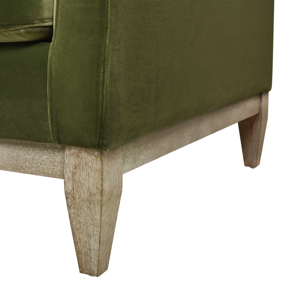 Knox 36" Modern Farmhouse Arm Chair, Olive Green Performance Velvet
