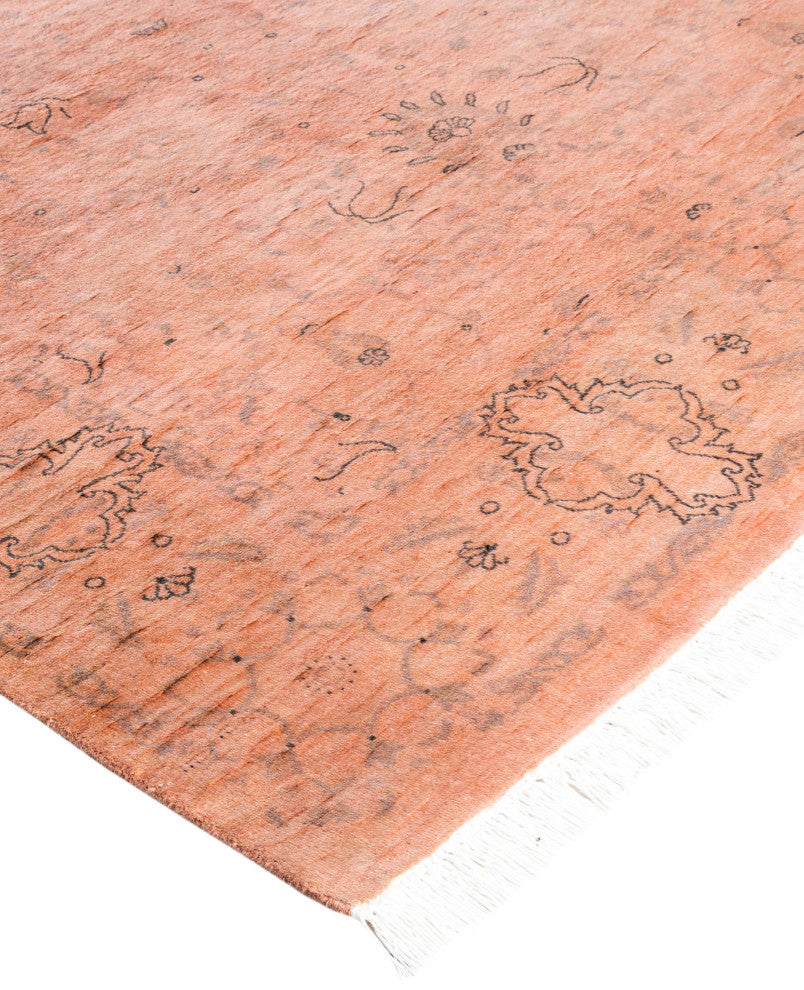 Overdyed One-of-a-Kind Hand-Knotted Area Rug Pink, 4' 2" x 6' 1"