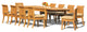 11-Piece Teak Set, 122" X-Large Rectangle Tbl, 10 Giva Chairs, Sunbrella Cushion