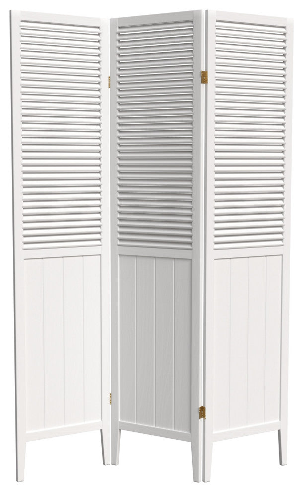 6' Tall Beadboard Divider, White, 3 Panels
