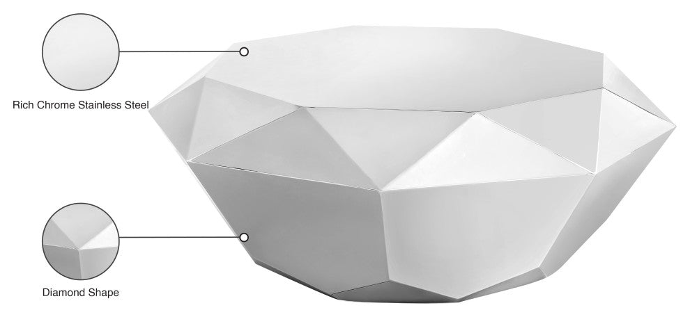 Gemma Coffee Table, Silver