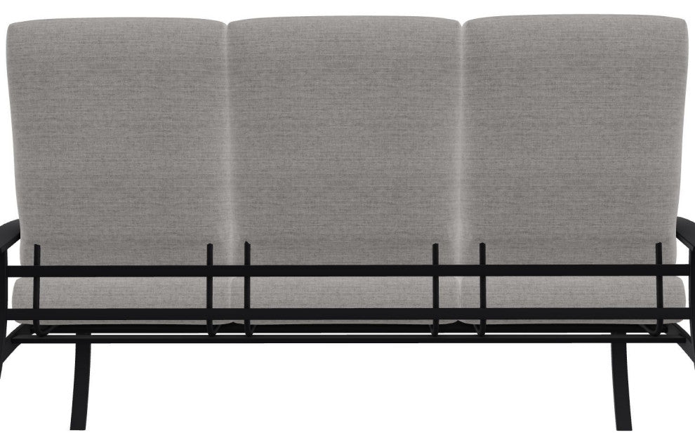 Belle Isle Cushion 3-Seat Outdoor Sofa, Graystone/Black