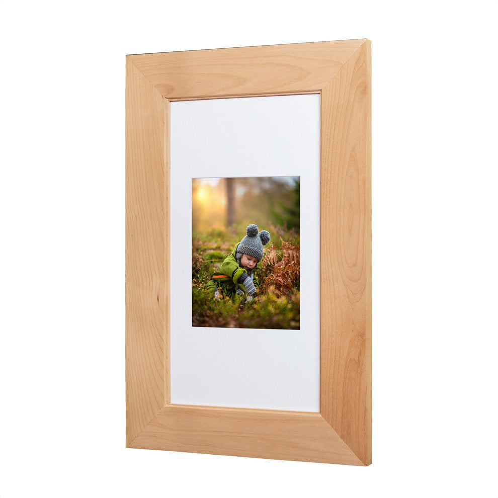 Concealed Picture Frame Medicine Cabinet, Unfinished Flat, 14"x24"