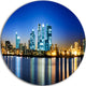 Canary Wharf London, Cityscape Photo Disc Metal Artwork, 11"