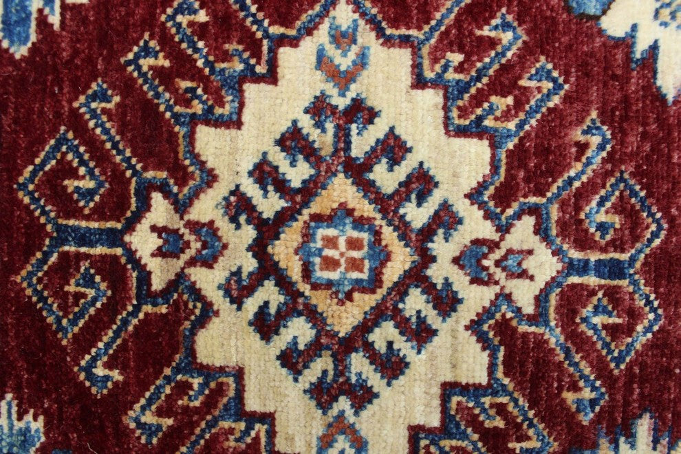 Super Kazak Rahman Red/Ivory Rug, 8'11"x12'1"