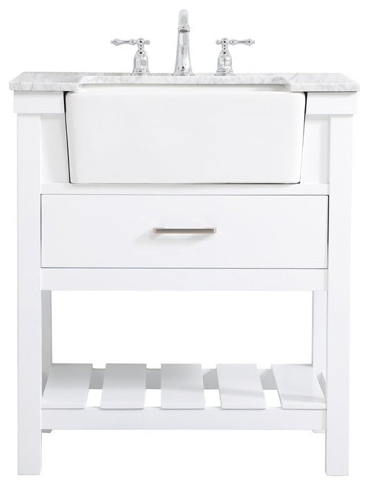 Home Living 22" Farmhouse White-Light Bathroom Vanity