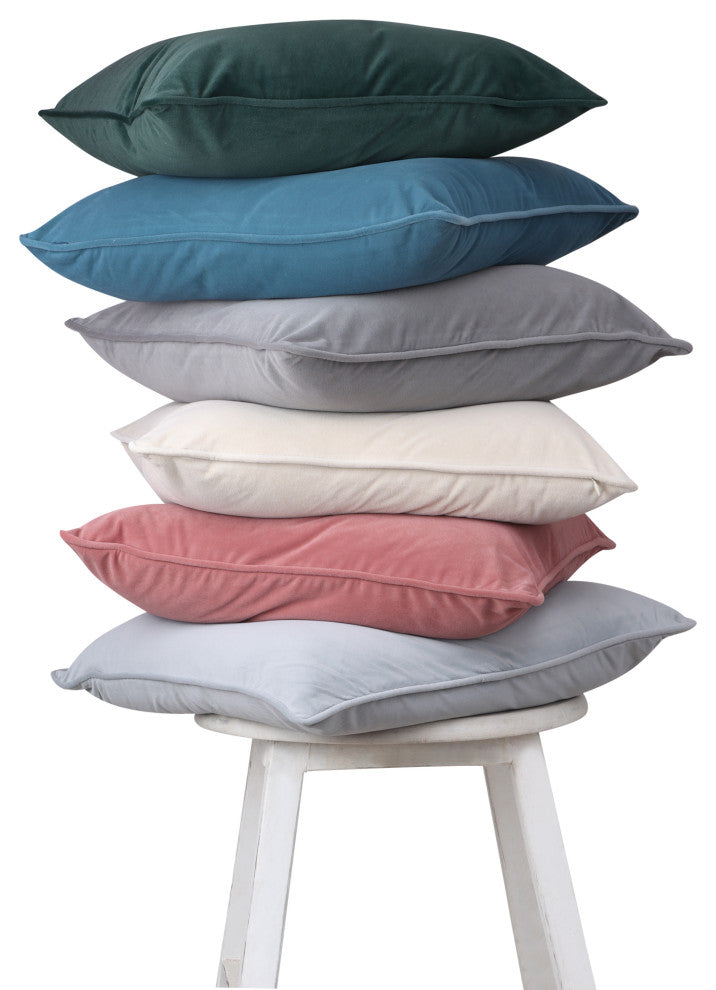 A1HC Soft Velvet Throw Pillow Covers Only, Set of 2, Cream, 24"x24"