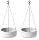 Pure Series Hanging Kona Bowl 14" Planter, White, 2 Pack