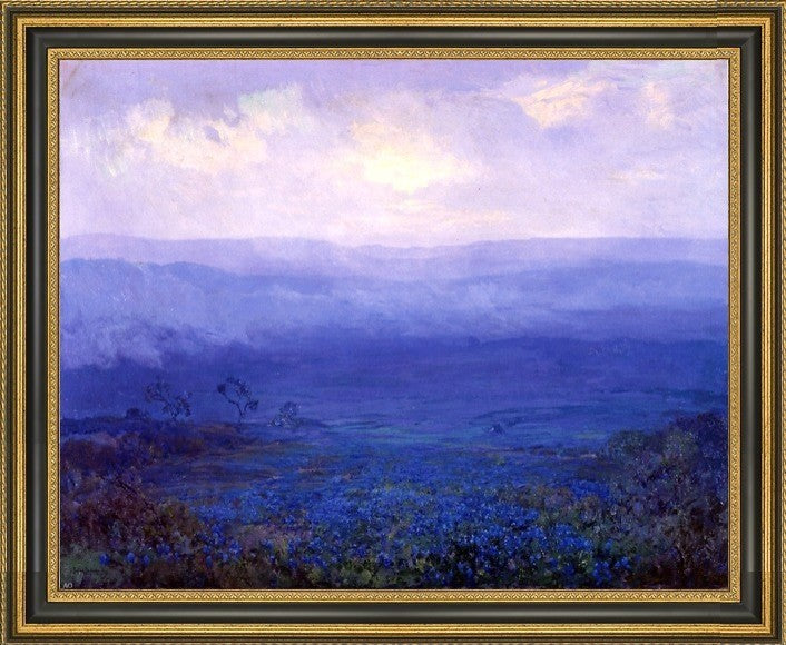 Julian Onderdonk Bluebonnets in Texas Framed Premium Canvas Print, 20"x25"