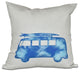 Beachdrive, Geometric Print Outdoor Pillow, Blue, 18"x18"