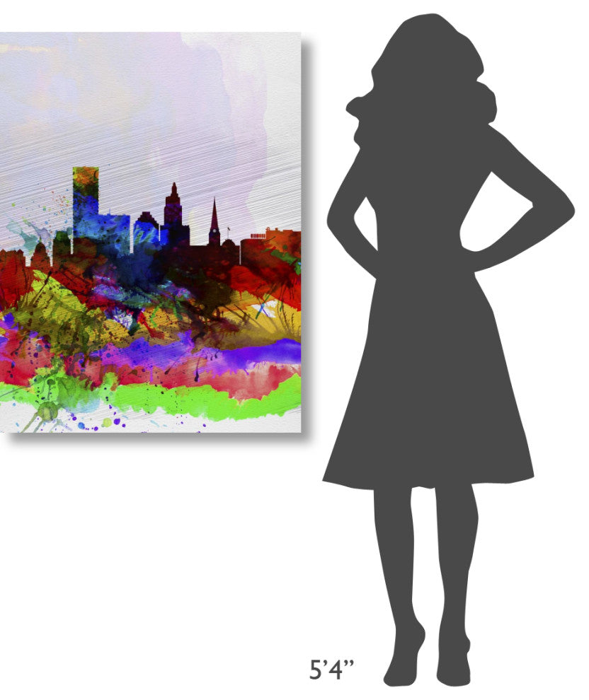 "Providence Watercolor Skyline" Fine Art Print