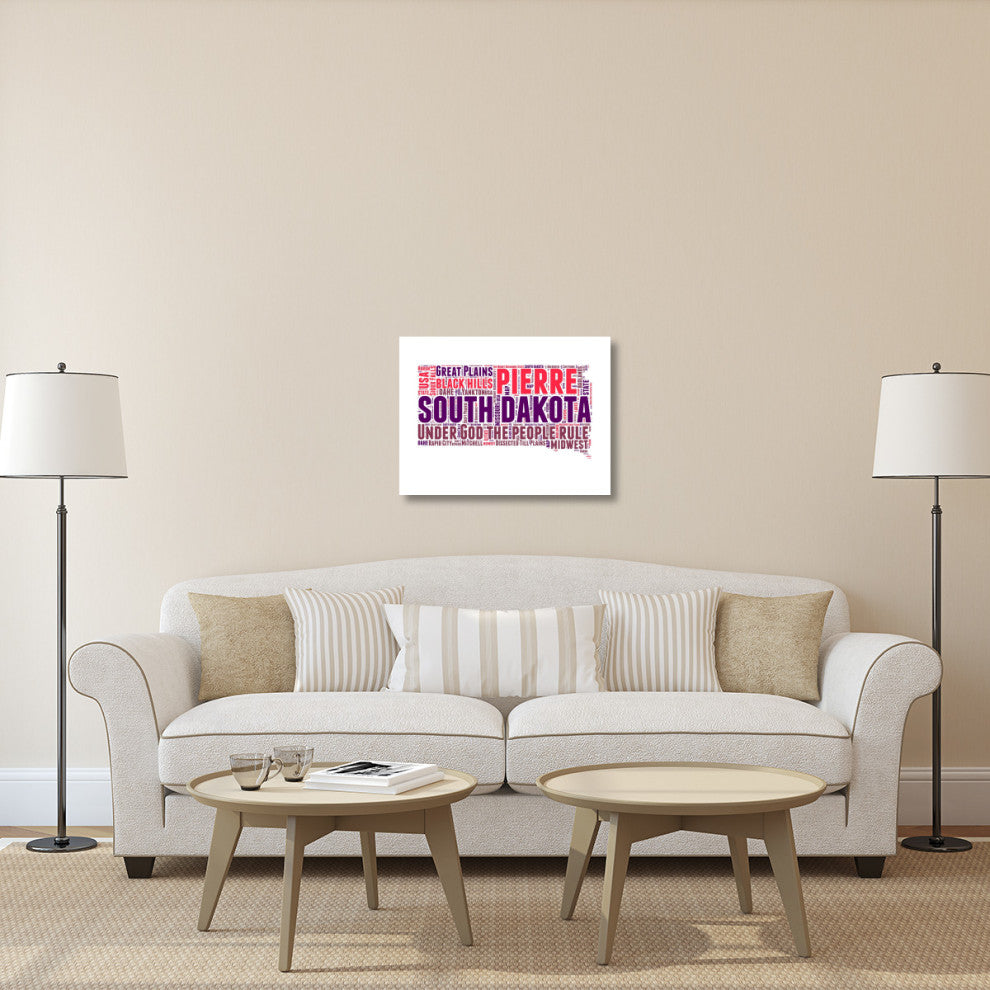 "South Dakota Word Cloud Map" Fine Art Print