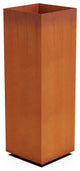 Corten Steel Planter, Tall Cube - 16"lx16"wx48"h