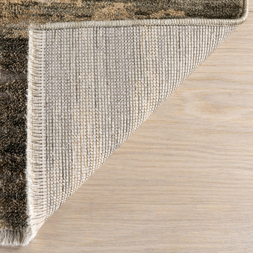 Fiadh Abstract Fringe Area Rug, Green 2'x3'