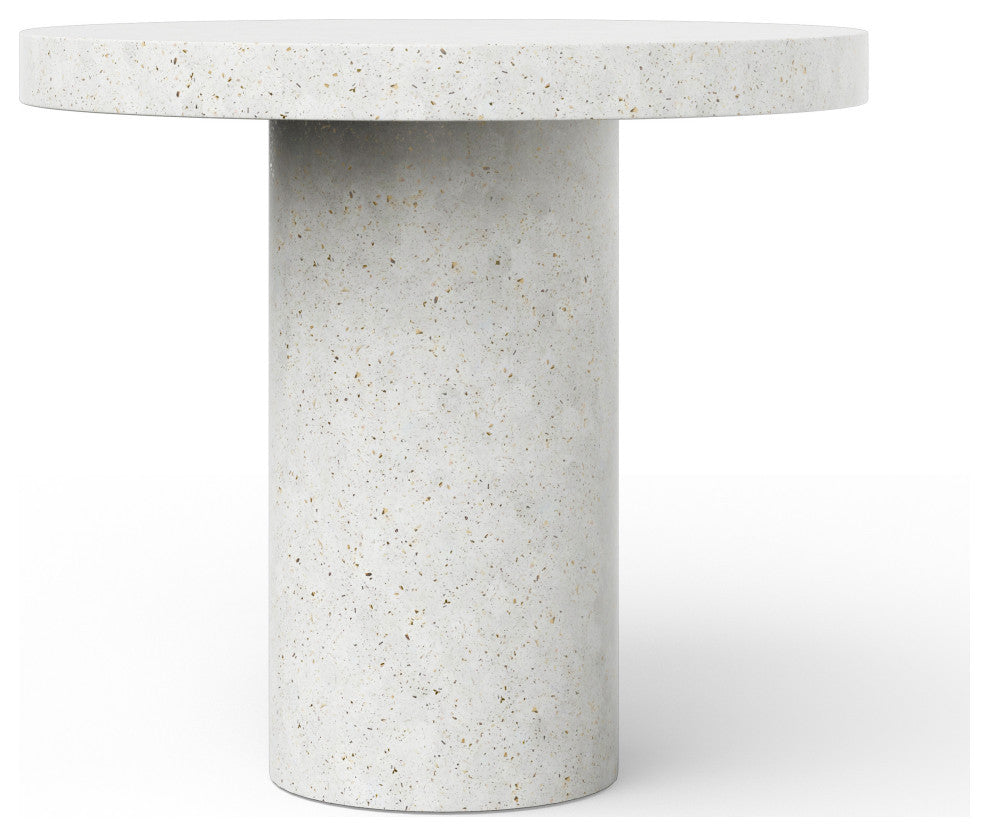 Mixx, Circa, Bar Height Dining Table, 47.25"Dia., Ivory Terrazzo
