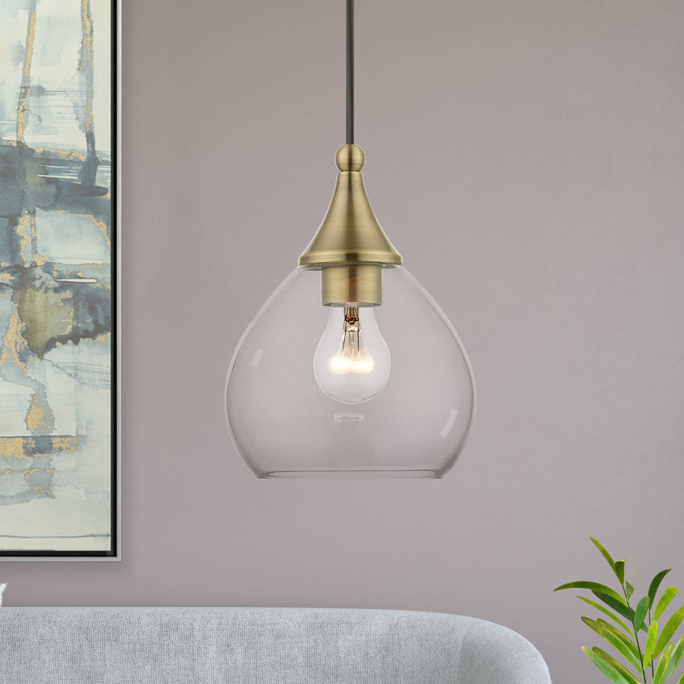 Catania 1 Light Antique Brass Mini Pendant
