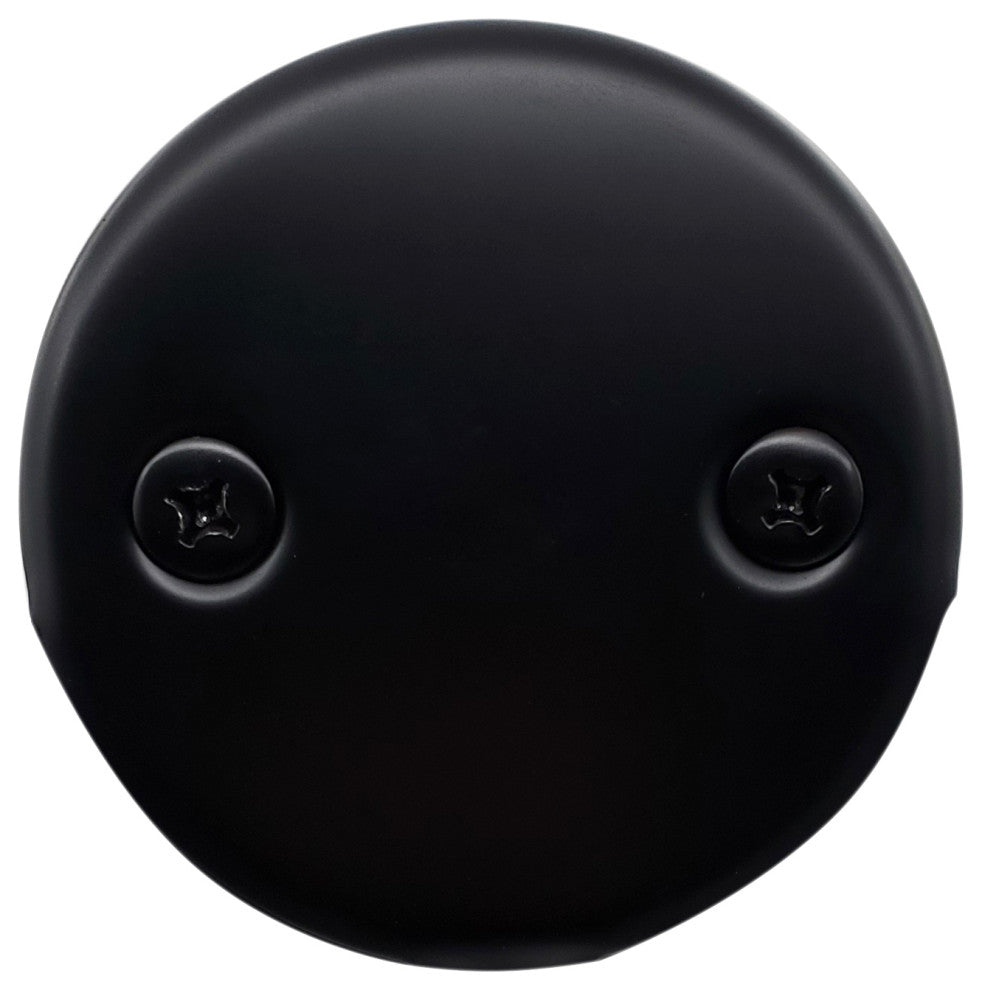 White 1.5" Tubular Tip Toe Bath Waste In Powder Coated White, Powder Coated Flat Black