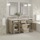 Lorelai 60" Double Vanity, Oak, 3 CM Eternal Jasmine Pearl Top