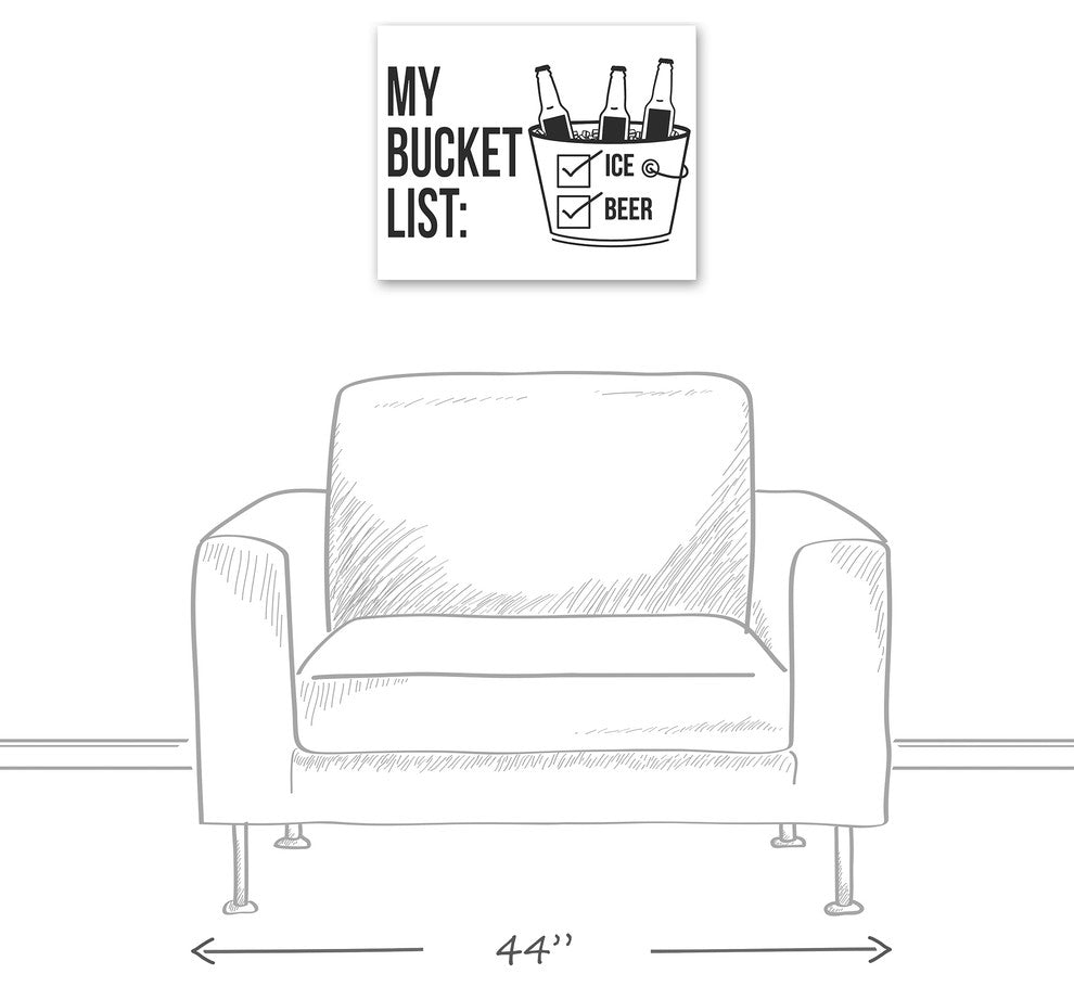 Beer Ice Bucket List Canvas Wall Art, 20"x16"
