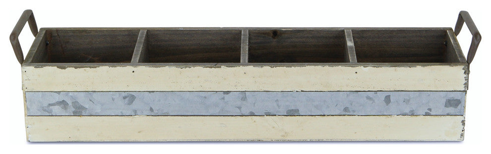 4-Slot Two-Tone Wooden Crate