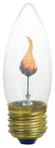 Sunlite 3 Watt Chandelier Flicker, Medium Base, Clear Orange, 15 Pack