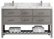 Parker 60 Double Sink Bathroom Vanity in Elephant Skin Gray  2" Viola Brown
