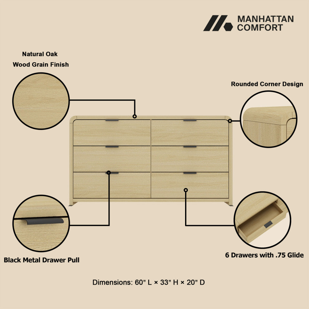 Manhattan Comfort Grace 60" Double Dresser