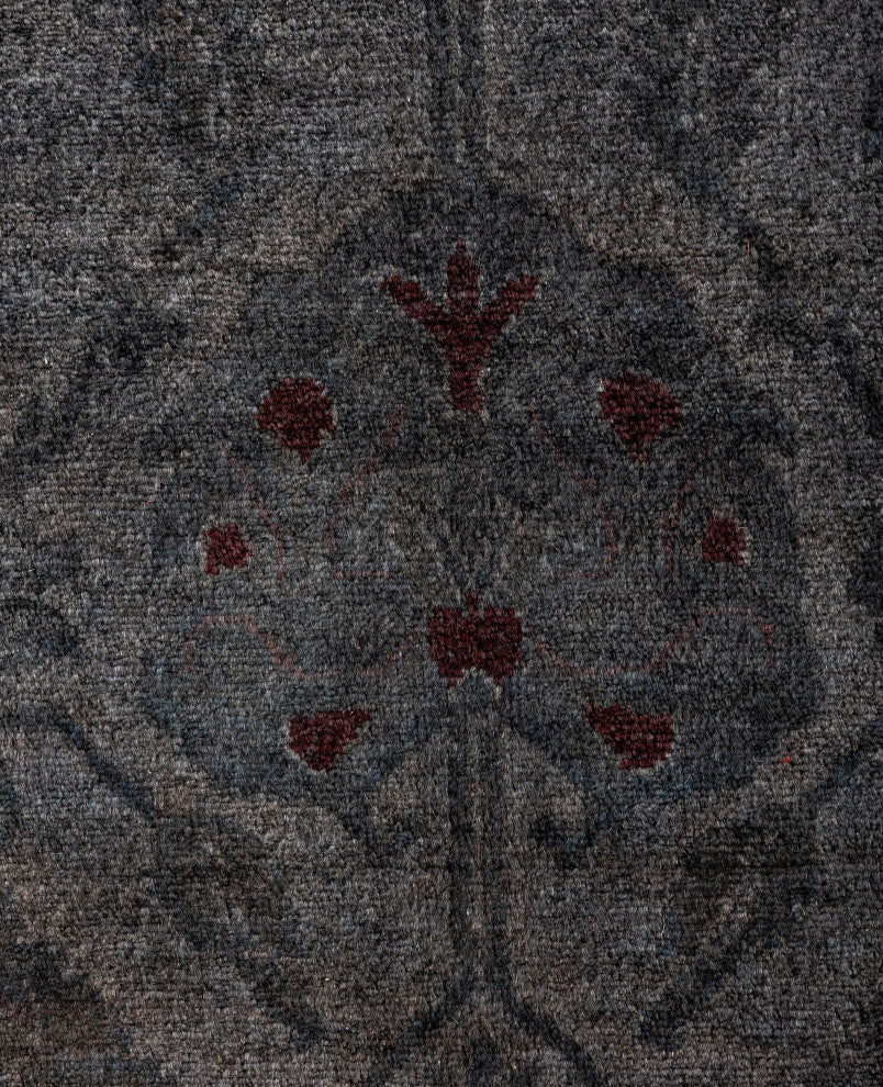 Overdyed One-of-a-Kind Hand-Knotted Area Rug Gray, 3' 0" x 11' 10"