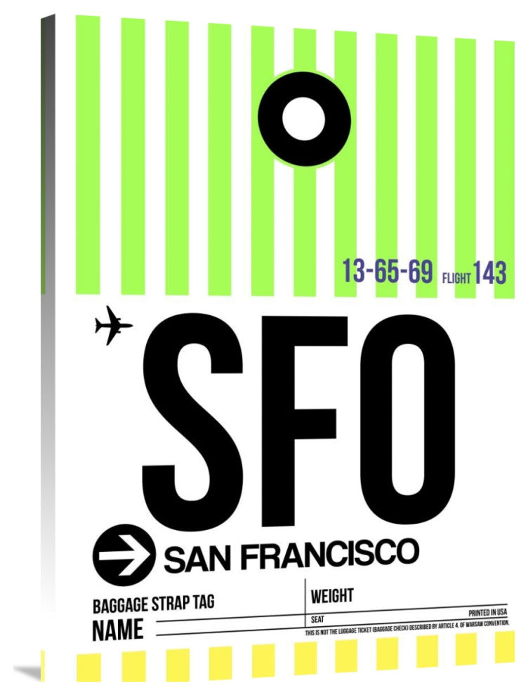 "SFO San Francisco Luggage Tag 3" Fine Art Print