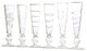 Footed Razzle Dazzle Champagne Flutes with Clear Accents, Set of 6
