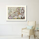 Leo Belgicvs Old Map Print On Canvas With Picture Frame Art Collection 16" X 21"