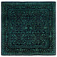 Overdyed One-of-a-Kind Hand-Knotted Area Rug Green, 4' 10" x 5' 1"