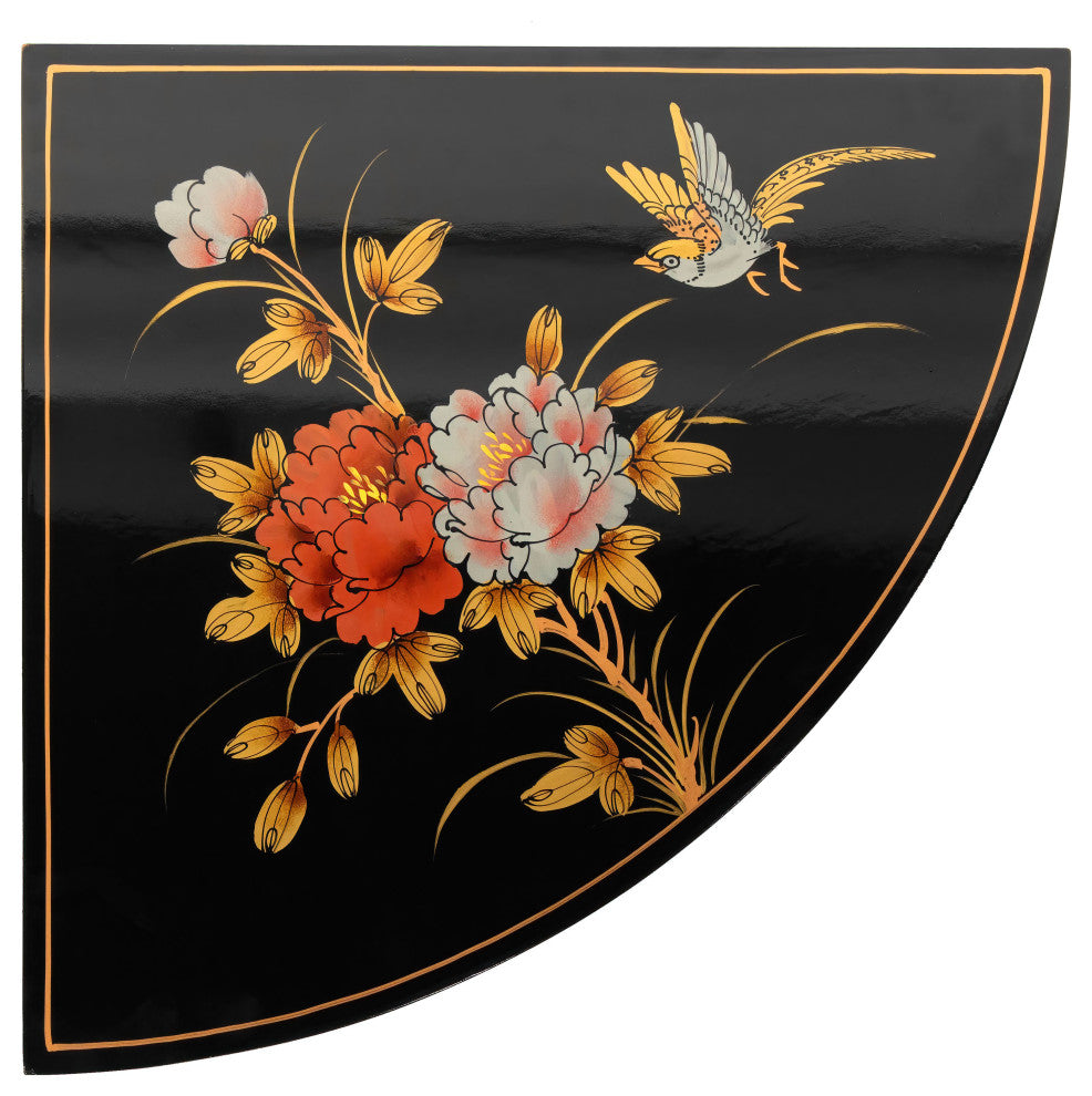 Black Lacquer Round Corner Cabinet Royal Ladies