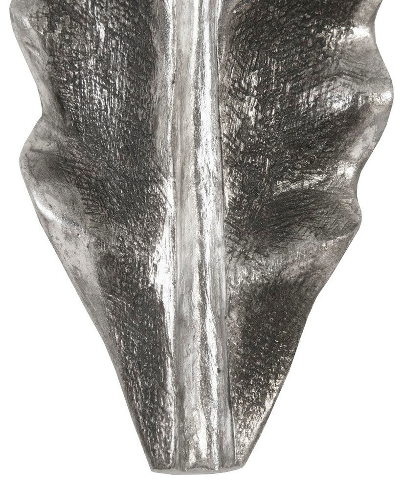 Petiole Wall Leaf, Silver, Small, Version B
