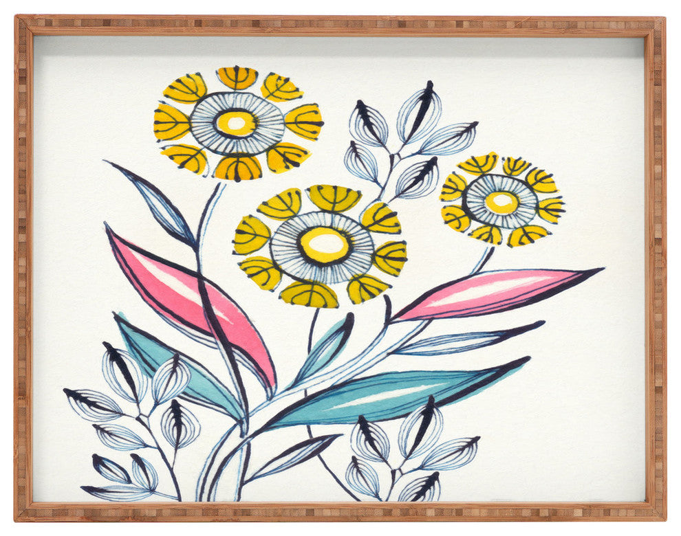 Deny Designs Cori Dantini Modern Corn Flowers Rectangular Tray